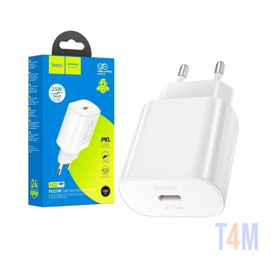 Adaptador Hoco N22 Jetta con Puerto Tipo C PD25W Blanco